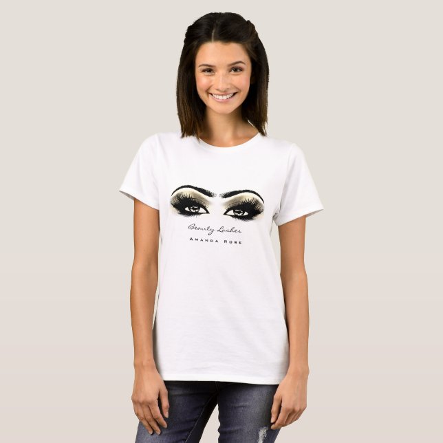 Makeup Artist Beauty Lash Studio Sepia Öga T Shirt (Hel framsida)