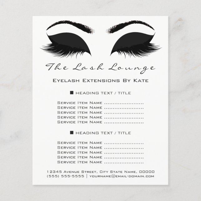 Makeup Artist Beauty Salon Black White Flyer Brows (Framsidan)