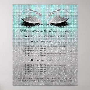 Makeup Artist Beauty Salon Blue Aqua Grått Poster