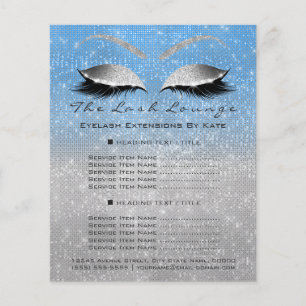 Makeup Artist Beauty Salon Blue Glitter Silver Flygblad