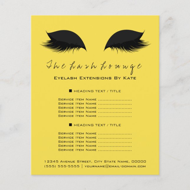 Makeup Artist Beauty Salon Flyer Black Gult (Framsidan)