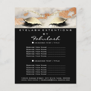 Makeup Artist Beauty Salon Flyer Marble Coral Guld