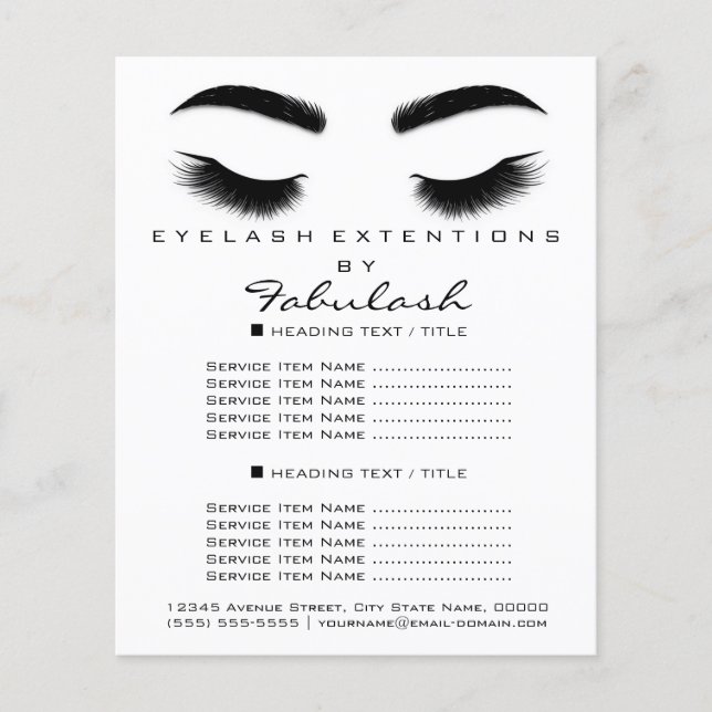 Makeup Artist Beauty Salon Flyer SPA Black White (Framsidan)