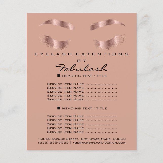 Makeup Artist Beauty Salon Flyer SPA Ro Guld (Framsidan)