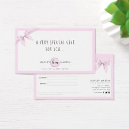 Makeup Artist Beauty Salon Gift-certifikat Visitkort