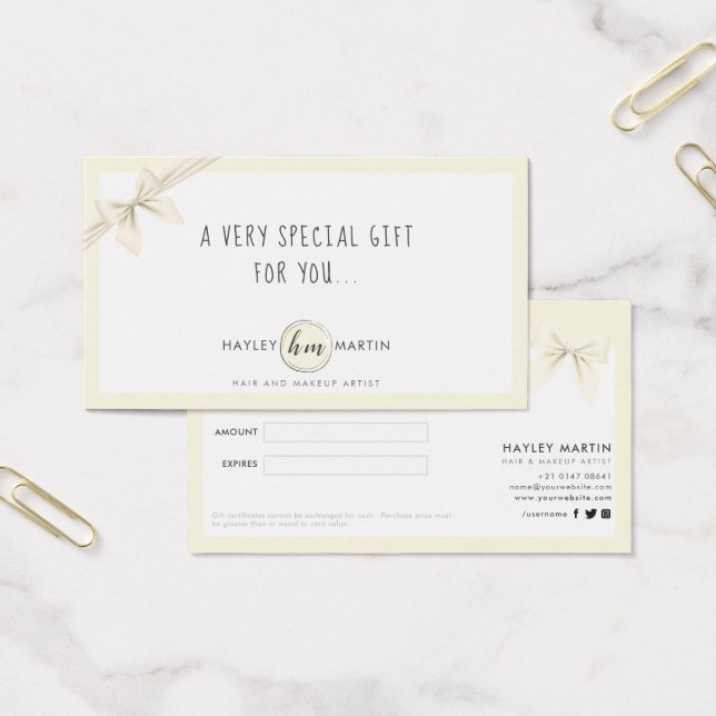 Makeup Artist Beauty Salon Gift-certifikat Visitkort (Kontor)