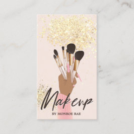 Makeup Artist Beauty Salon Glam Rosa Guld Cream Visitkort