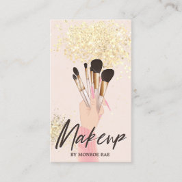 Makeup Artist Beauty Salon Glam Rosa Guld Cream Visitkort