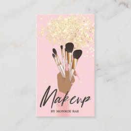 Makeup Artist Beauty Salon Glam Rosa Guld glitter Visitkort