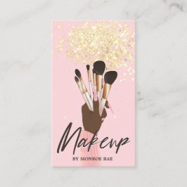 Makeup Artist Beauty Salon Glam Rosa Guld glitter  Visitkort