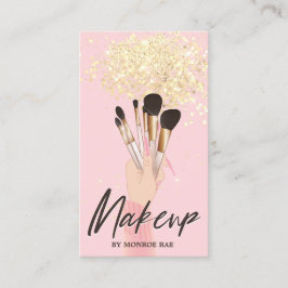Makeup Artist Beauty Salon Glam Rosa Guld glitter  Visitkort