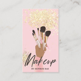 Makeup Artist Beauty Salon Glam Rosa och Guld Busi Visitkort
