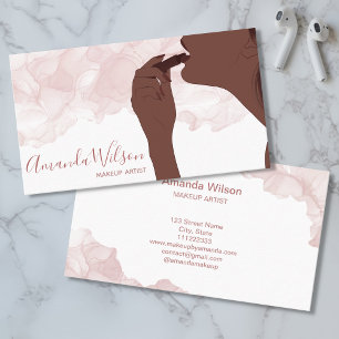 Makeup Artist Beauty Salon Glitter Afro American Visitkort