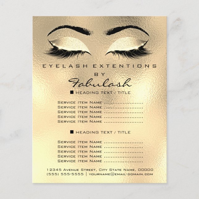 Makeup Artist Beauty Salon Glitter Flyer  (Framsidan)