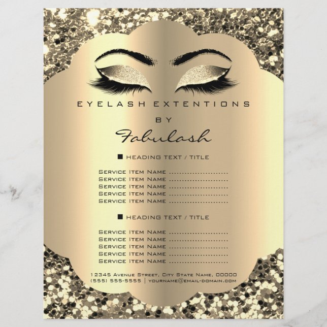 Makeup Artist Beauty Salon Glitter Flyer Pris (Framsidan)