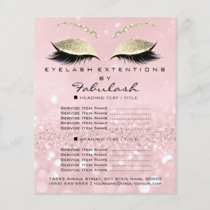 Makeup Artist Beauty Salon Glitter Flyer Rosa Guld