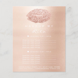 Makeup Artist Beauty Salon Glitter Flyer Rosa Läpp