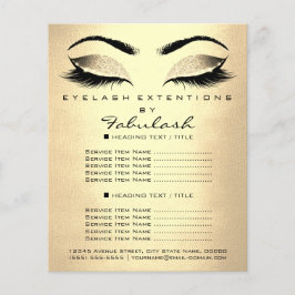 Makeup Artist Beauty Salon Glitter Guld Flygblad