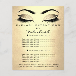 Makeup Artist Beauty Salon Glitter Guld Flygblad