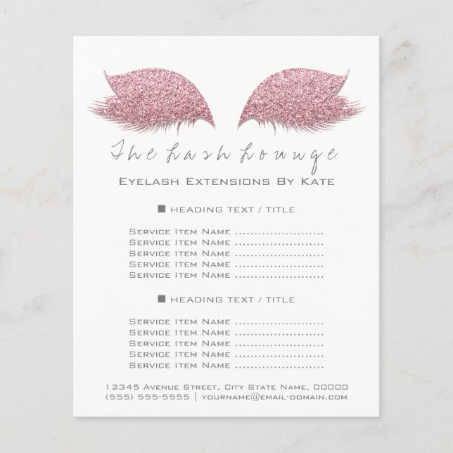 Makeup Artist Beauty Salon Grått White Flyer Rosa (Framsidan)