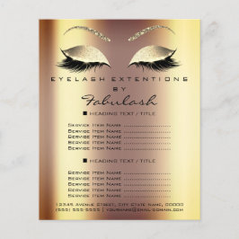 Makeup Artist Beauty Salon Guld Glitter Flyer Faux