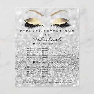 Makeup Artist Beauty Salon Guld Glitter Flyer Gråt