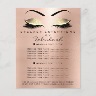 Makeup Artist Beauty Salon Guld Glitter Flyer Rosa