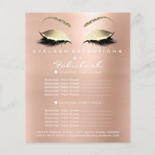 Makeup Artist Beauty Salon Guld Glitter Flyer VIP