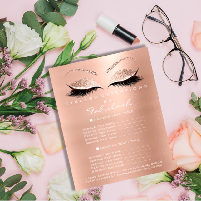 Makeup Artist Beauty Salon Guld Lash Flyer White (Makeup Artist Beauty Salon Gold Lash Flyer White)