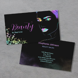 Makeup Artist Beauty Salon HoloGraph Glitter Visitkort