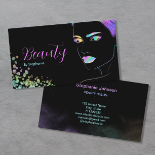 Makeup Artist Beauty Salon HoloGraph Glitter Visitkort