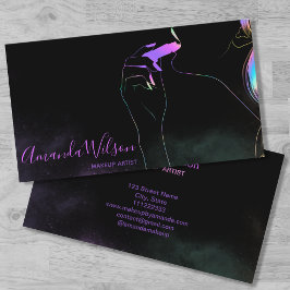 Makeup Artist Beauty Salon HoloGraph Glitter Visitkort