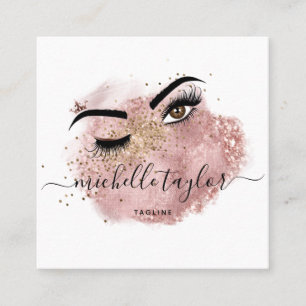 Makeup artist Beauty Salon Lash Extension wink öga Fyrkantigt Visitkort
