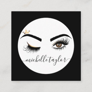 Makeup artist Beauty Salon Lash Extension wink öga Fyrkantigt Visitkort