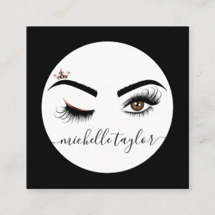 Makeup artist Beauty Salon Lash Extension wink öga Fyrkantigt Visitkort