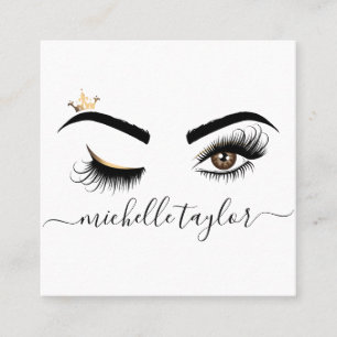 Makeup artist Beauty Salon Lash Extension wink öga Fyrkantigt Visitkort