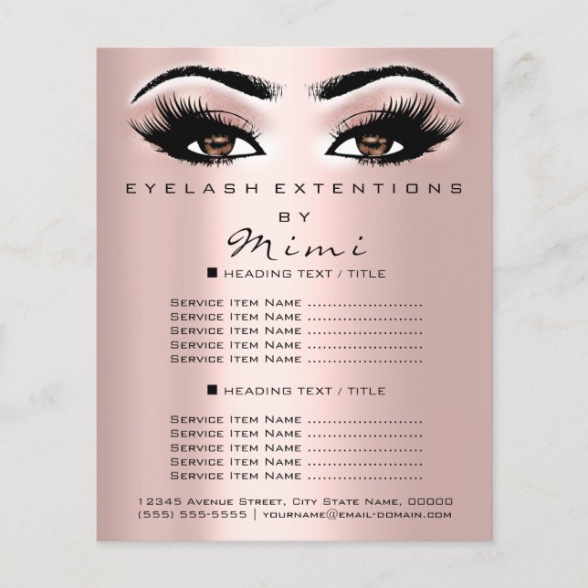 Makeup Artist Beauty Salon Lash Flyer Brown  (Framsidan)