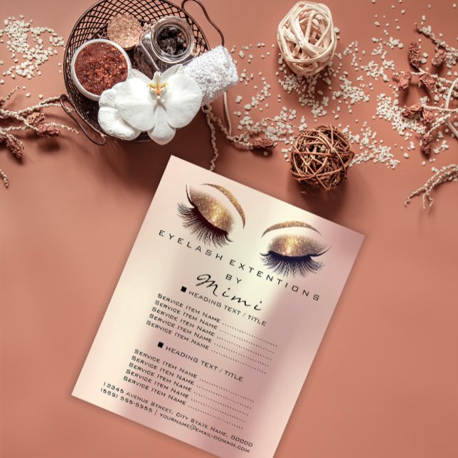 Makeup Artist Beauty Salon Lash Flyer Glitte Rose (Makeup Artist Beauty Salon Lashes Flyer GlitteRose)