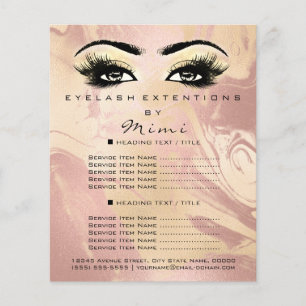 Makeup Artist Beauty Salon Lash Flyer Marble Guld