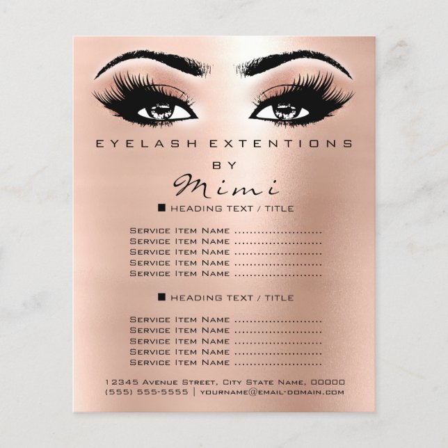 Makeup Artist Beauty Salon Lash Flyer Öga Skinn (Framsidan)