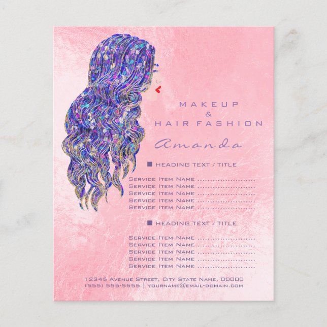 Makeup Artist Beauty Salon Lash Flyer Pastel Ombre (Framsidan)