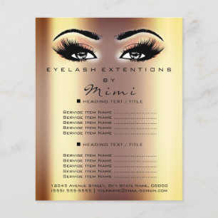 Makeup Artist Beauty Salon Lash Flyer Peach Guld