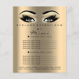 Makeup Artist Beauty Salon Lash Flyer Prisare Guld