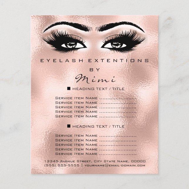 Makeup Artist Beauty Salon Lash Flyer Ro  (Framsidan)