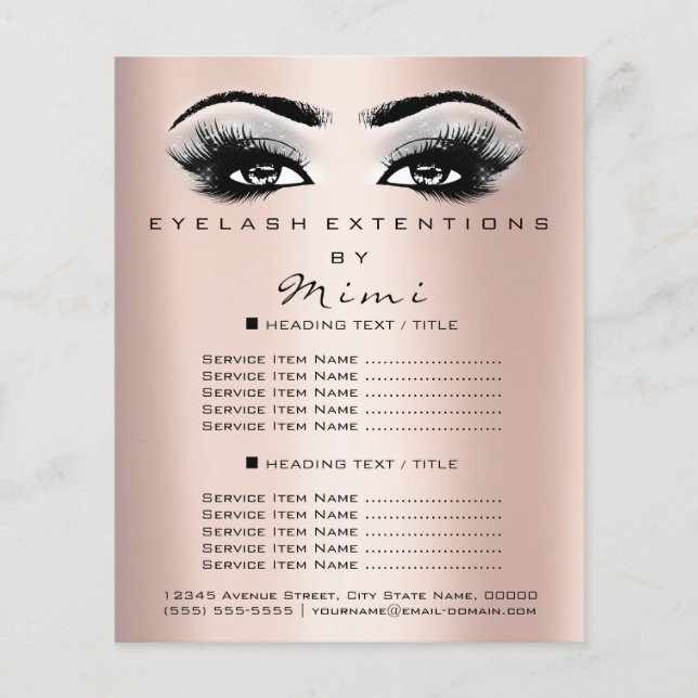 Makeup Artist Beauty Salon Lash Flyer Ro Grått (Framsidan)