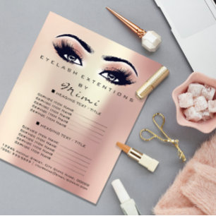 Makeup Artist Beauty Salon Lash Flyer Rosa ros