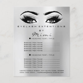 Makeup Artist Beauty Salon Lash Flyer Silver Grått