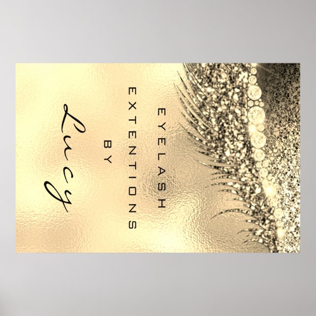 Makeup Artist Beauty Salon Lash Guld Glam Poster (Framsidan)