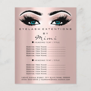 Makeup Artist Beauty Salon Lash Ro Blue Öga Flygblad