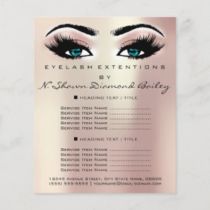 Makeup Artist Beauty Salon Lash Ro Blue Öga Flygblad